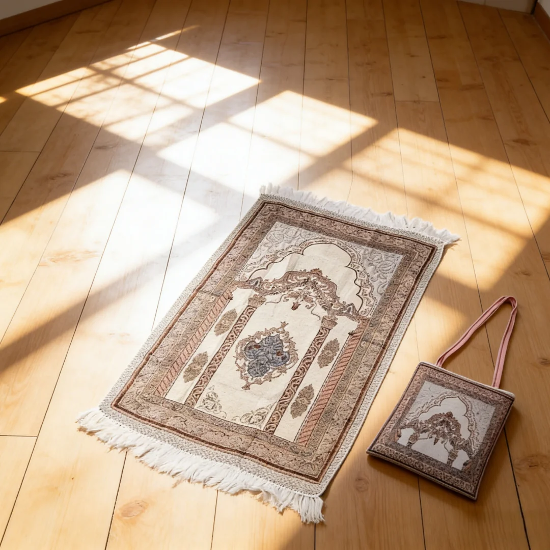 Pilgrimage blanket in cotton yarn shoulder bag style, soft and wear-resistant, portable bag blanket for Muslim trips