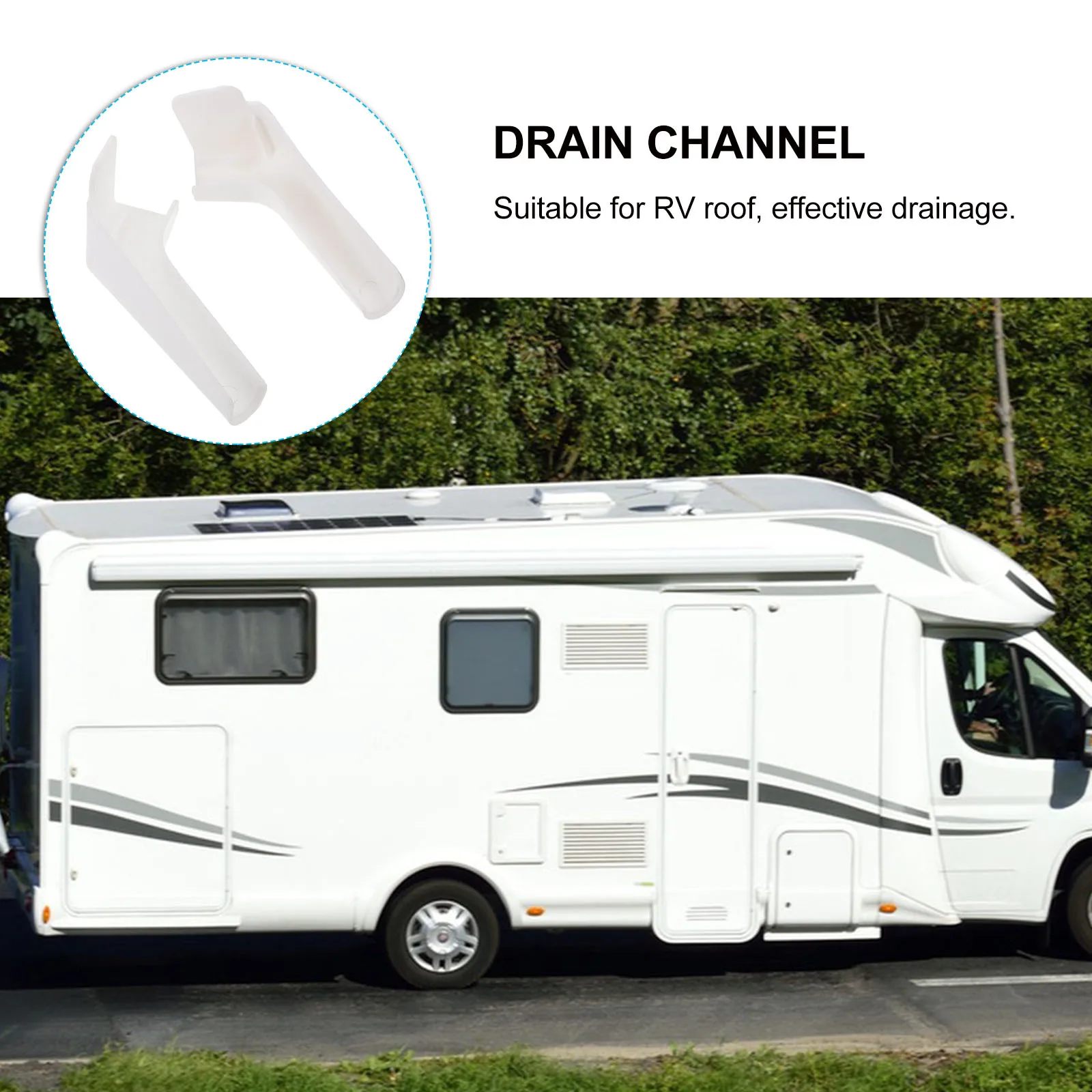 

4Pcs Rv Roof Water Drainage Accessories Long-Lasting Gutter Spouts Effective Rainwater Diverting System for Rvs Left and Right