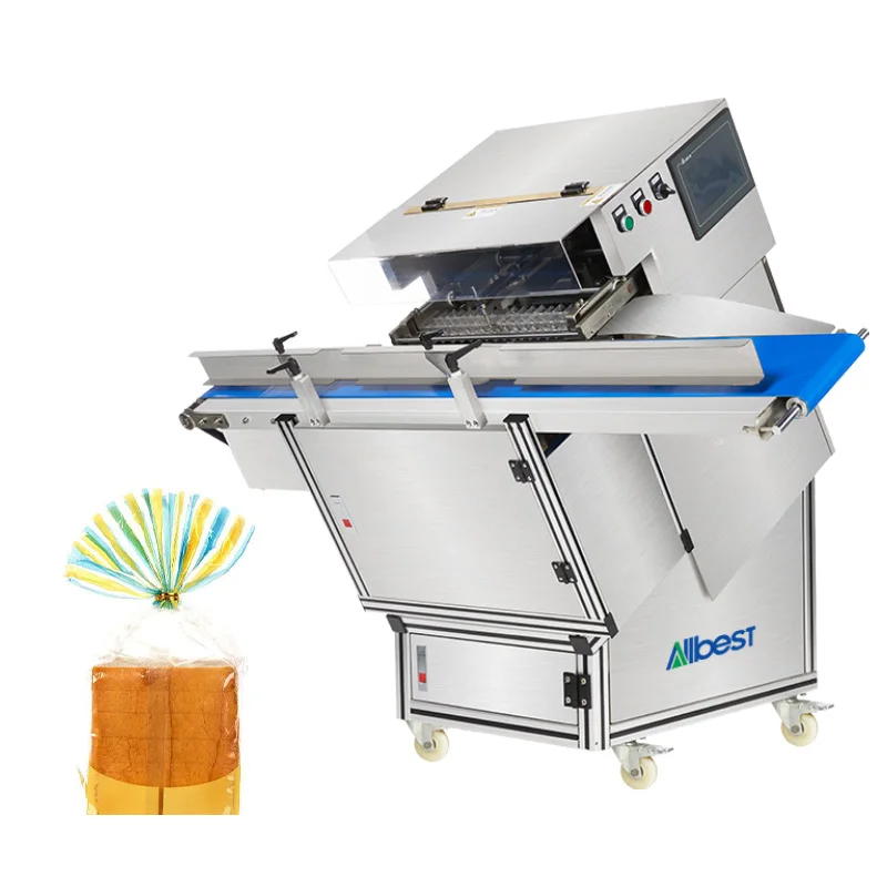 Easy to Operate Semi Auto Plastic Bag Toast Croissant Bread Twist Tie Packing Machine