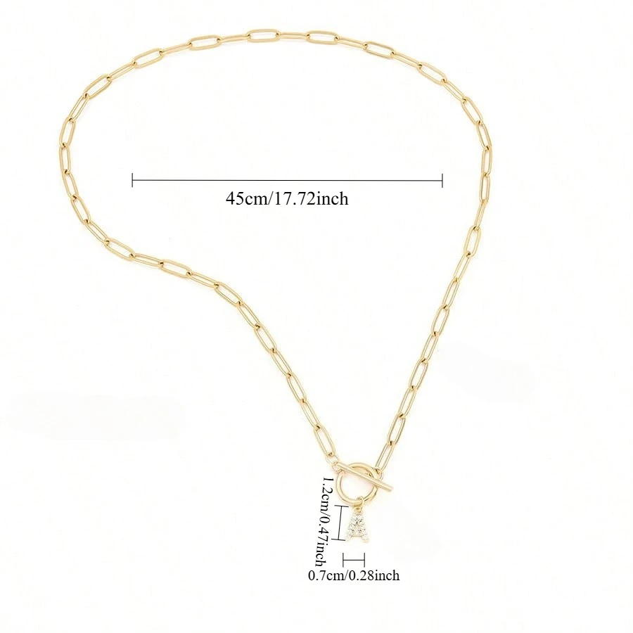 26 A-Z الأولي قلادة قلادة الفولاذ المقاوم للصدأ تبديل المشابك مشبك ورق سلسلة المختنق رسالة قلادة للنساء هدايا