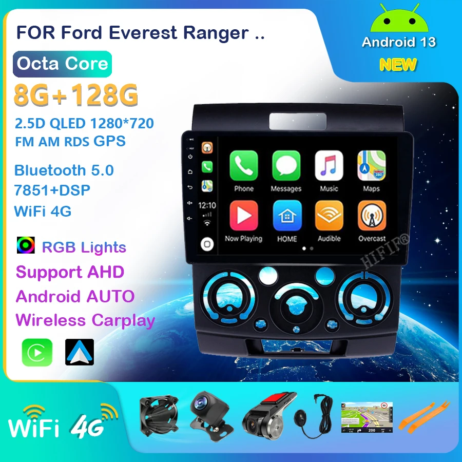 

9" android 13 RAM2G car gps dvd player for Ford Everest Ranger Mazda BT-50 car radio multimedia navigation stereo head unit