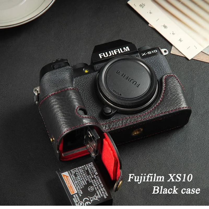 Fuji-本革製カメラケース,fujifilm xs10 X-S10 gfx100s用ハーフカバー