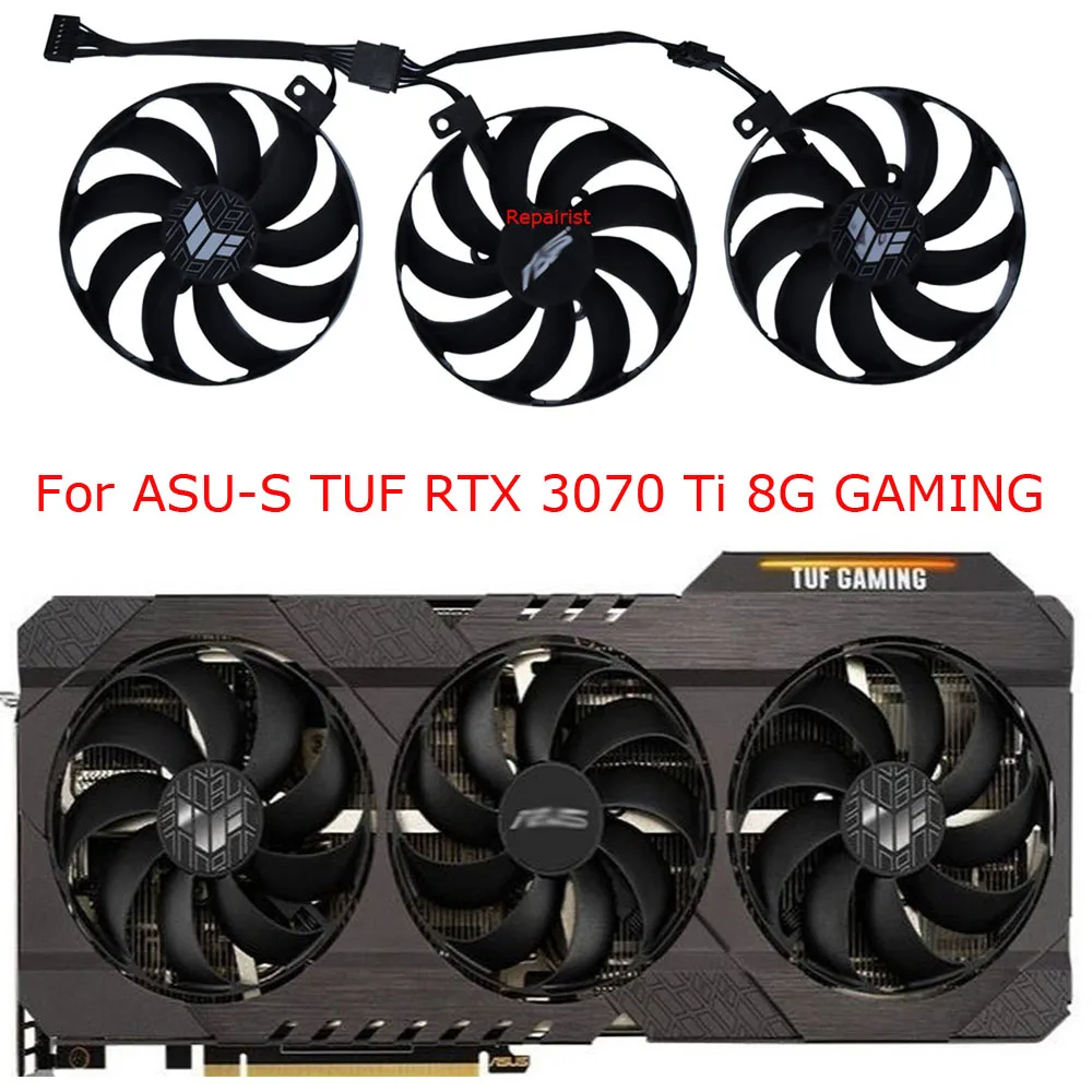 3Pcs/Set,PLD09210S12H,VGA Cooler,Graphics Card Fan,For ASUS ROG STRIX RTX 3060 12G V2 GAMING,ASUS TUF Gaming RTX 3070 Ti V2 OC