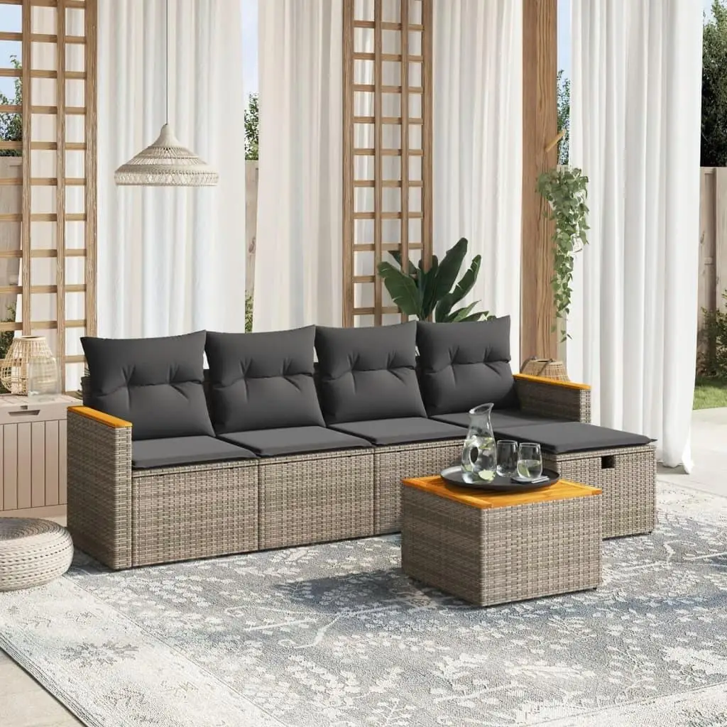 

Stylish Grey Garden Sofa Set Outdoor Patio Furniture Cushion Seating Arrangement