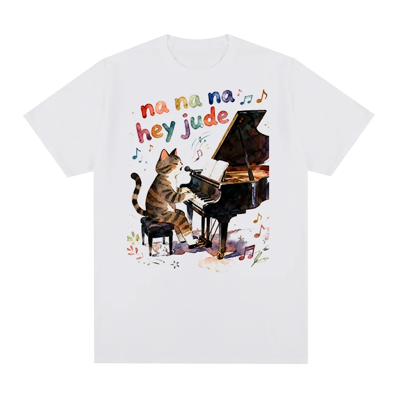 Camiseta Vintage Hey Jude Cat Na, camiseta de algodón Lennon para hombre, nueva camiseta, camisetas para mujer