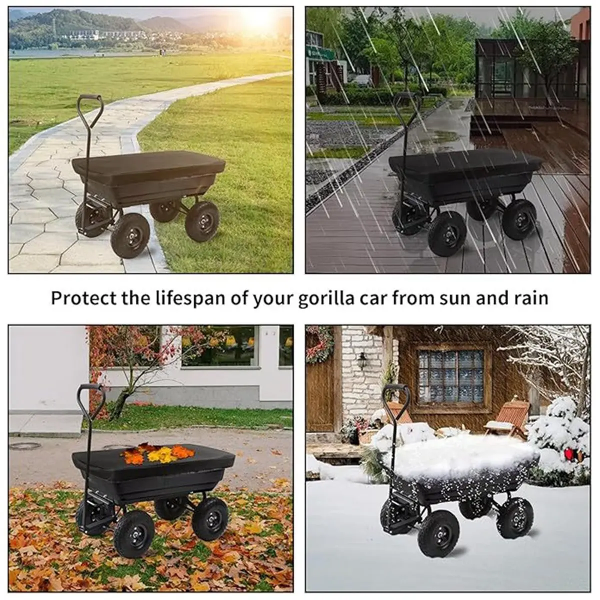 Learned- Foldable Wagon Cart Cover Waterproof Picnic Cart Storage Bag Camping Trolley Dust Bag Dust Cover Rain Cover
