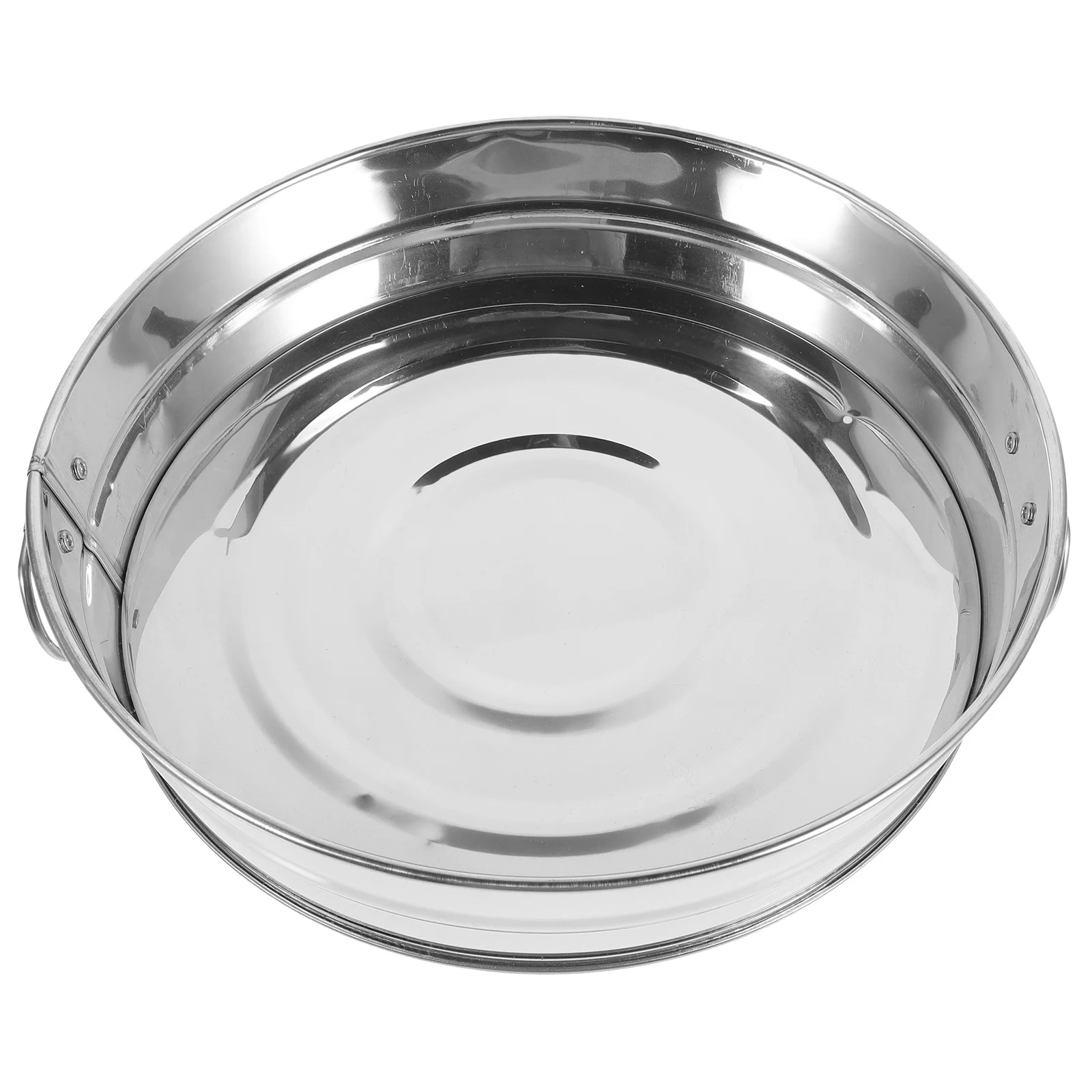 

Sleek Stainless Steel Round Plate Handles Rustproof Simple Design Suitable Casual Formal Occasions Plate with Handles