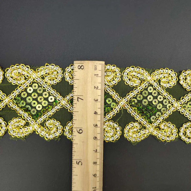 1/3/5 Yards 60mm Diamond Sequins Lace Trim Ribbon For Stage Performance Party Cosplay Wedding Clothes DIY Accessories 2023 New