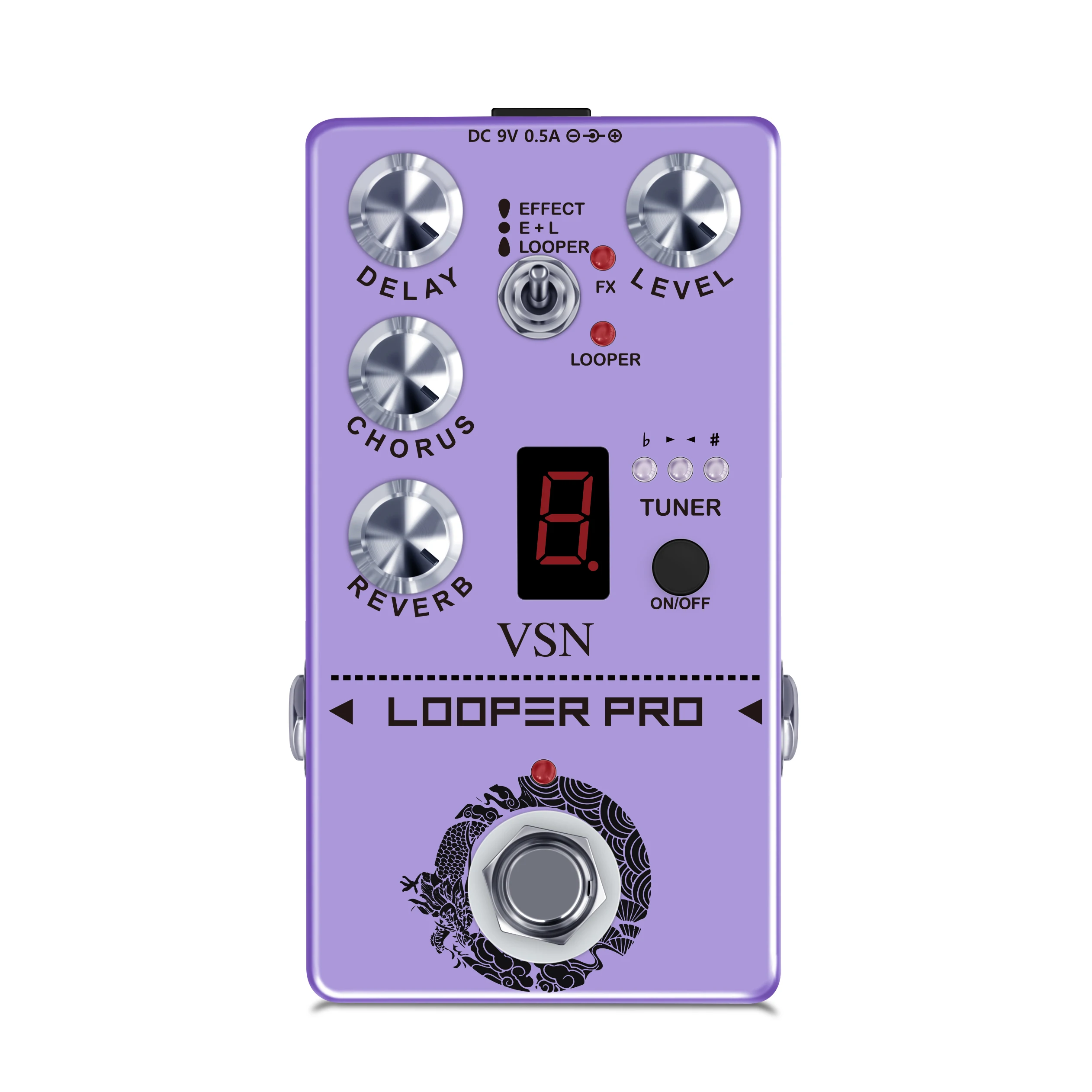 VSN LoopPro Delay Chorus Reverb Tuner Super Effect, Unlimited Overlapping Loop, Bass Guitar, Musical instrument accessories