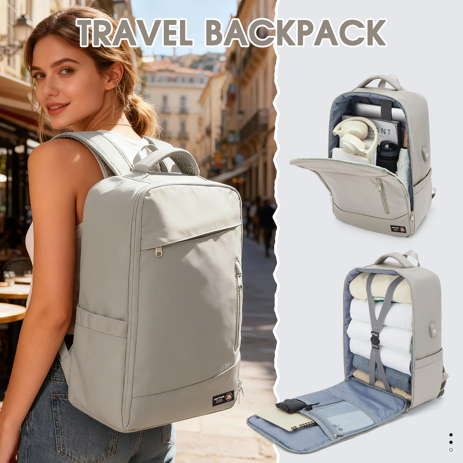 حقيبة ظهر بول فرانك للأمتعة اليدوية للرجال والنساء مقاس 15.6 بوصة حقيبة لابتوب EasyJet Airlines BusinessTravel حقيبة ظهر للكلية