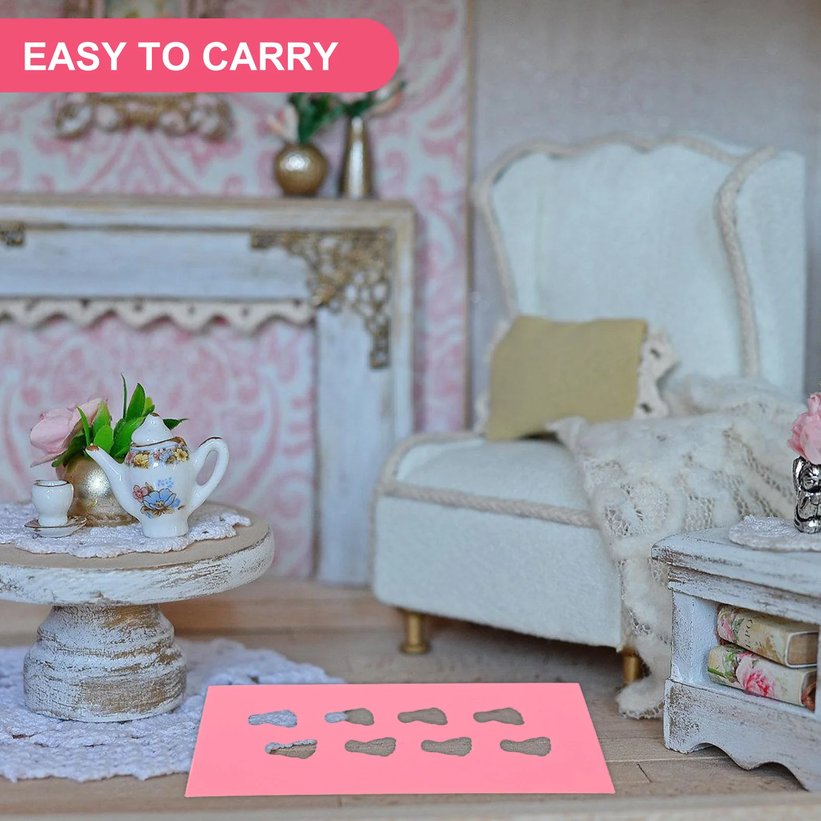 

5 PCS Dollhouse Accessories Children's Furniture Decoration Carpet Fabric Floor Mat