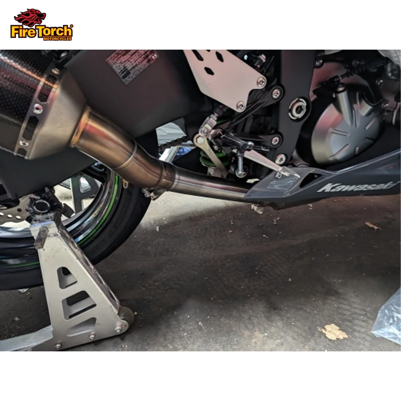 Para kawasaki zx6r zx 6r ninja 636 2009 - 2022 anos de escape da motocicleta modificado mid link tubo conectar silenciador original