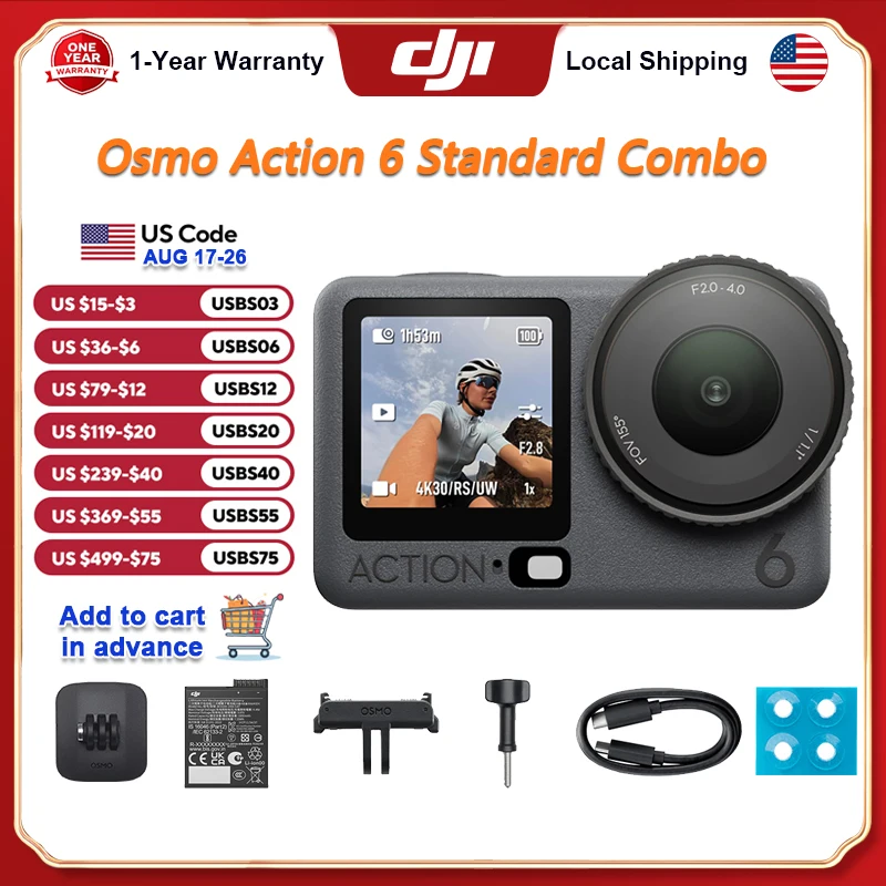 DJI Osmo Action 6 Waterproof 8K Vlogging Camera