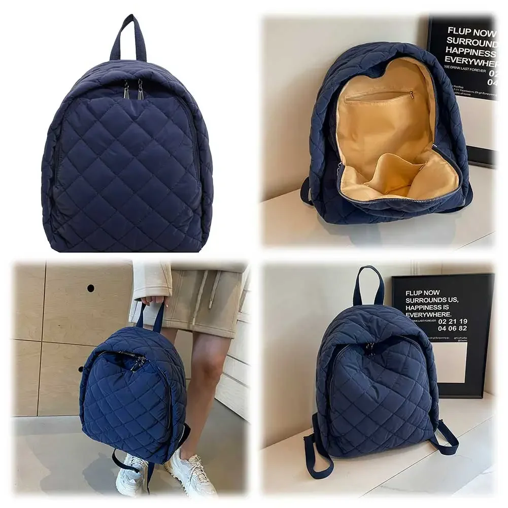 Zaino carino per donna uomo borsa trapuntata tracolla regolabile in nylon zaino per laptop zaino con cerniera zaino da viaggio borsa da scuola per studenti