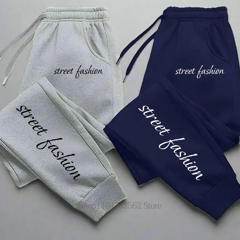 Men's Street Fashion Print Sweatpants Outdoors Casual Sports Fitness Running Jogging Trousers All Season Fleece Long Pants