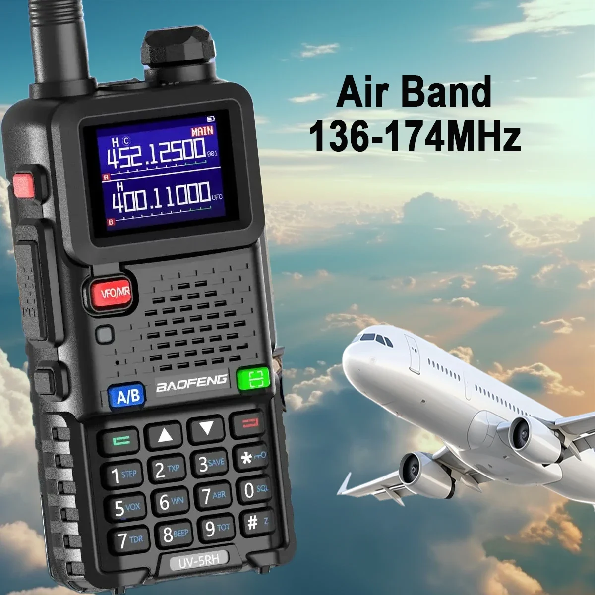 Baofeng uv5rh 10w banda de ar walkie talkie uhf uhf banda de frequência completa 2024 novo rádio em dois sentidos de alta potência veículo equipe auto-condução