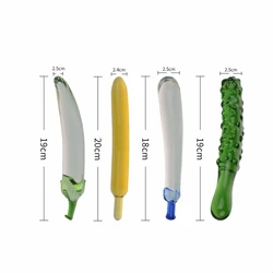 Factory Made Custom Mini Cheap New Hot Sale Cute Fruit and Vegetable Set Masturbation Glass Dildo Sex Toy Set for Adult Market