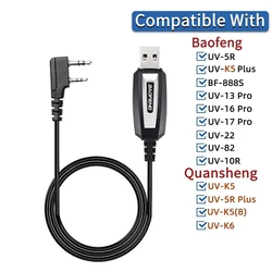Walkie Talkie Programing Cable For Baofeng, Quansheng, Retevis, Kenwood Two-way Radio
