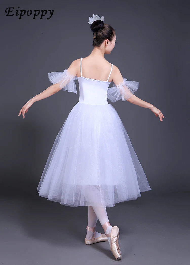 فستان رقص الباليه النسائي المحترف ، تنورة الباليه الطويلة ، فستان الباليه للكبار ، بحيرة البجعة