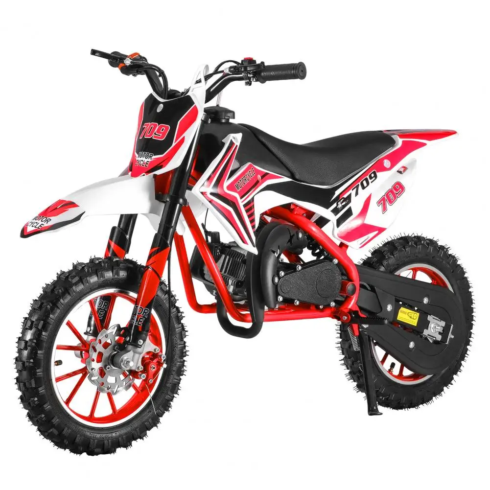 

49cc 2-Stroke Kids Dirt Bike, Gas Power Motocross, Off Road Mini Motorcycle, Pocket Motorbike with Front Rear Disc Brakes, Racin