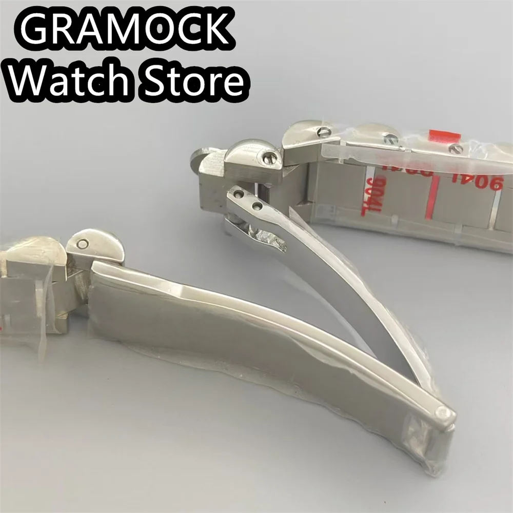 GRAMOCK 30.5mm Luxury Diamond Bezel Women Watch Case Sapphire Glass Steel Strap For NH05 NH06 Movement Replacement Parts