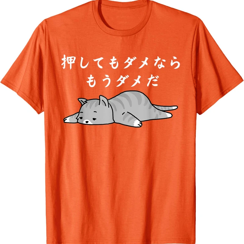 Cat Lover's Design Short Sleeve If Pushing Doesn't Work It's Hopeless Joke Proverb Idiom Joke Gag Punchline Cat Funny T-Shirt view 3