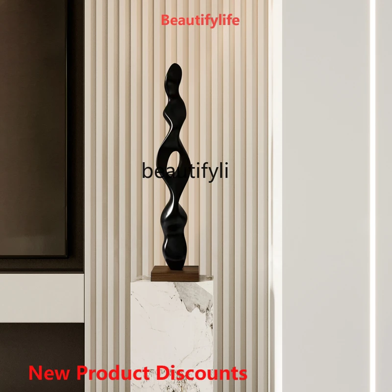 

X188 B & B creative abstract wood sculpture ornament, entrance vertical wood carving decorative art ornament