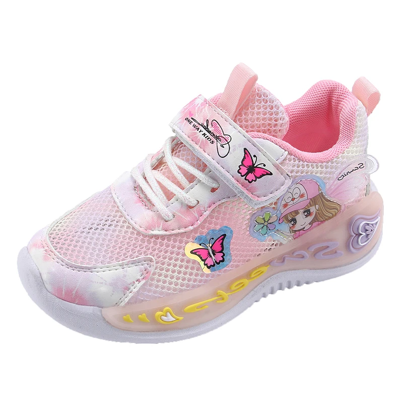 2025 Popular Shoes Girls Fashion Pink Cartoon Sneakers Kids Spring Sports Sneaker Children Summer Casual Outdoor Shoes 25 To 35