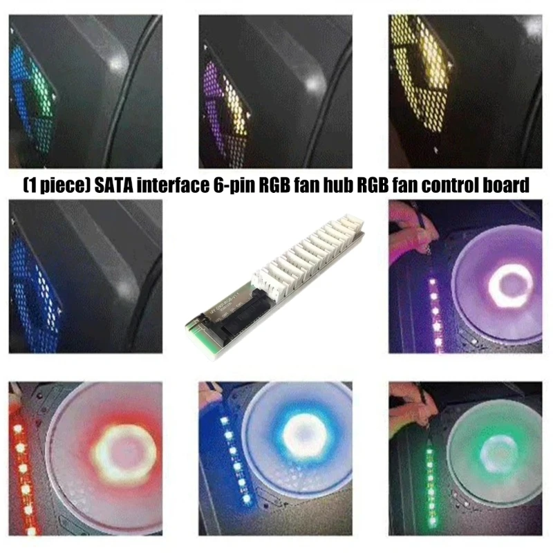 6-Pin Case Cooling Board for Internal Fan Routing, 96X14.5Mm Distribution Card with Black White Color Finish for Desktop Tower