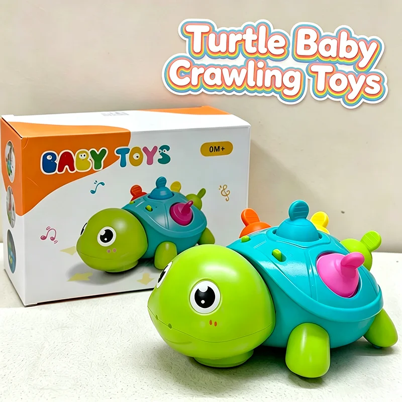Turtle Baby Crawling Toys Musical Infant Moving Walking Dancing Toys with Light Toddler Interactive Development Toy Newborn Gift