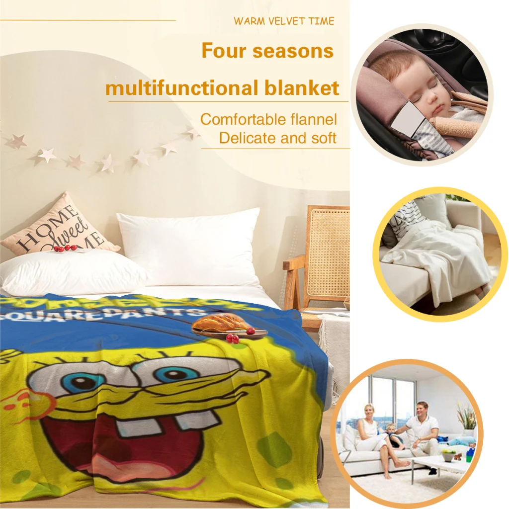 Spongebob Deken Sofa Slaapkamer Bed Home Office Dutje Deken Auto Reizen Picknick Dekens Cadeau