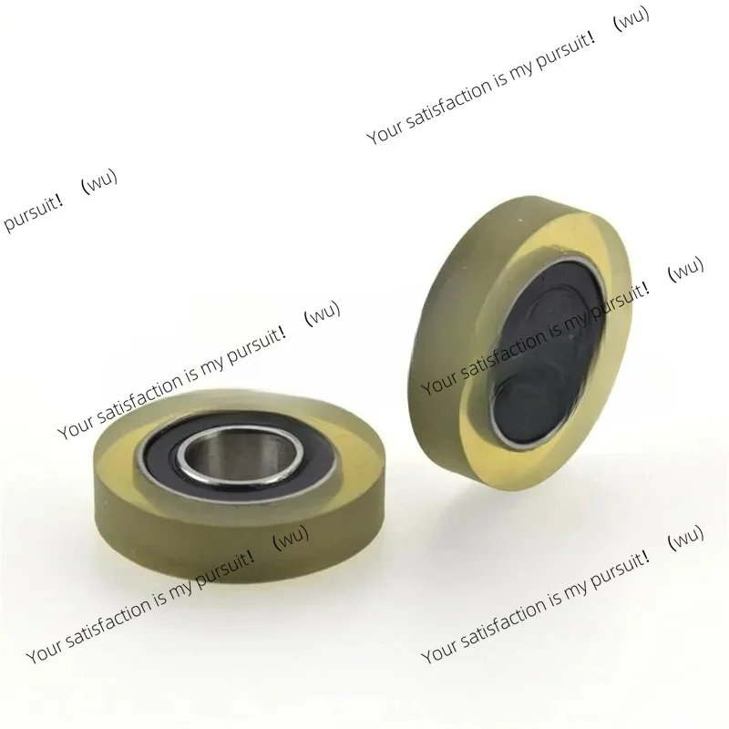 FOR 10Pc 8*22*5mm 698ZZ gummed bearing pulley, mute PU polyurethane, conveyor belt rolling pulley