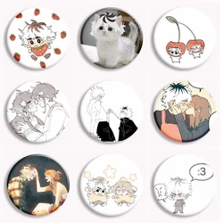 Cherry Crush Chibi Anime Button Pin Hot Manga Cherie Crush Webtoon Brooch Badge Bag Decor Accessories Fans Collect Lover Gifts
