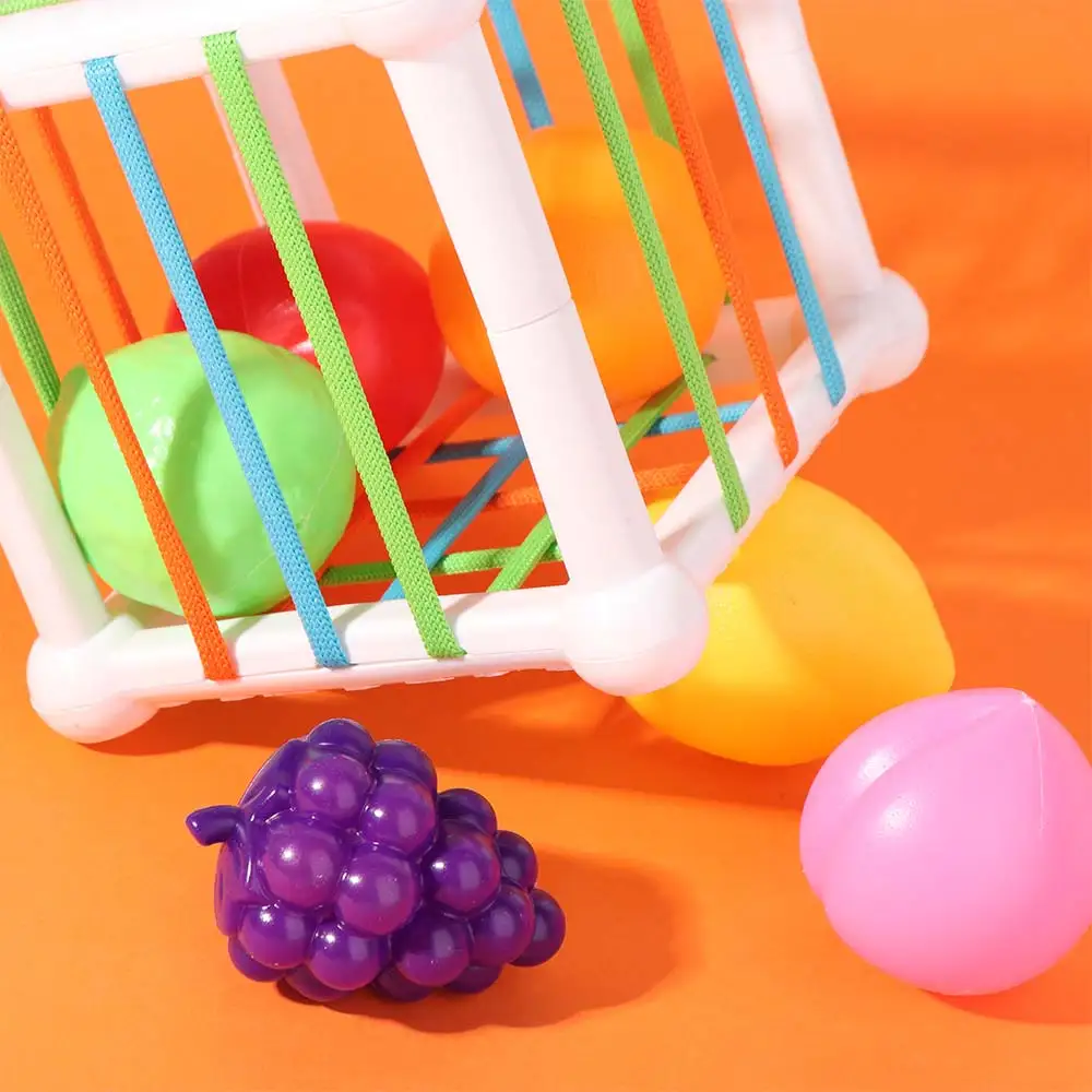 Met kleurrijk fruit Baby Montessori Zintuiglijk speelgoed Zintuiglijke ontwikkeling Fijne motoriek Vormsorteerder Kubus Babyspeelgoed Cartoon