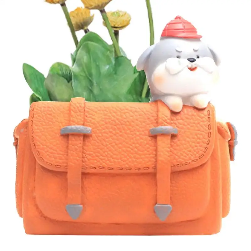 Cartoon Succulent Pots European Style Home Flower Pots With Schoolbag Shaped Novelty Planter Flower Pot For Indoor Household