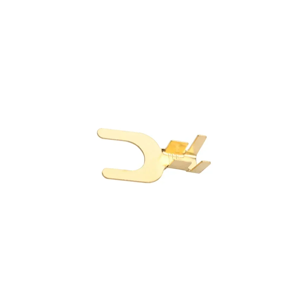 

100pcs 8.2mm Crab foot terminal Fork lug U-shaped copper wiring nose Y-type crimping Silver 441-8B/441A-8C