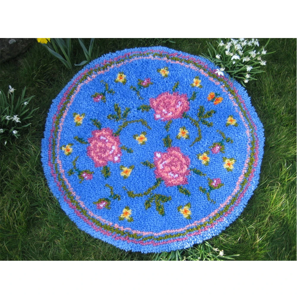 

Latch hook rug kits with Preprinted Canvas Flower Pattern Embroidery kits cross stitch Unfinished Tapestry Home decoration