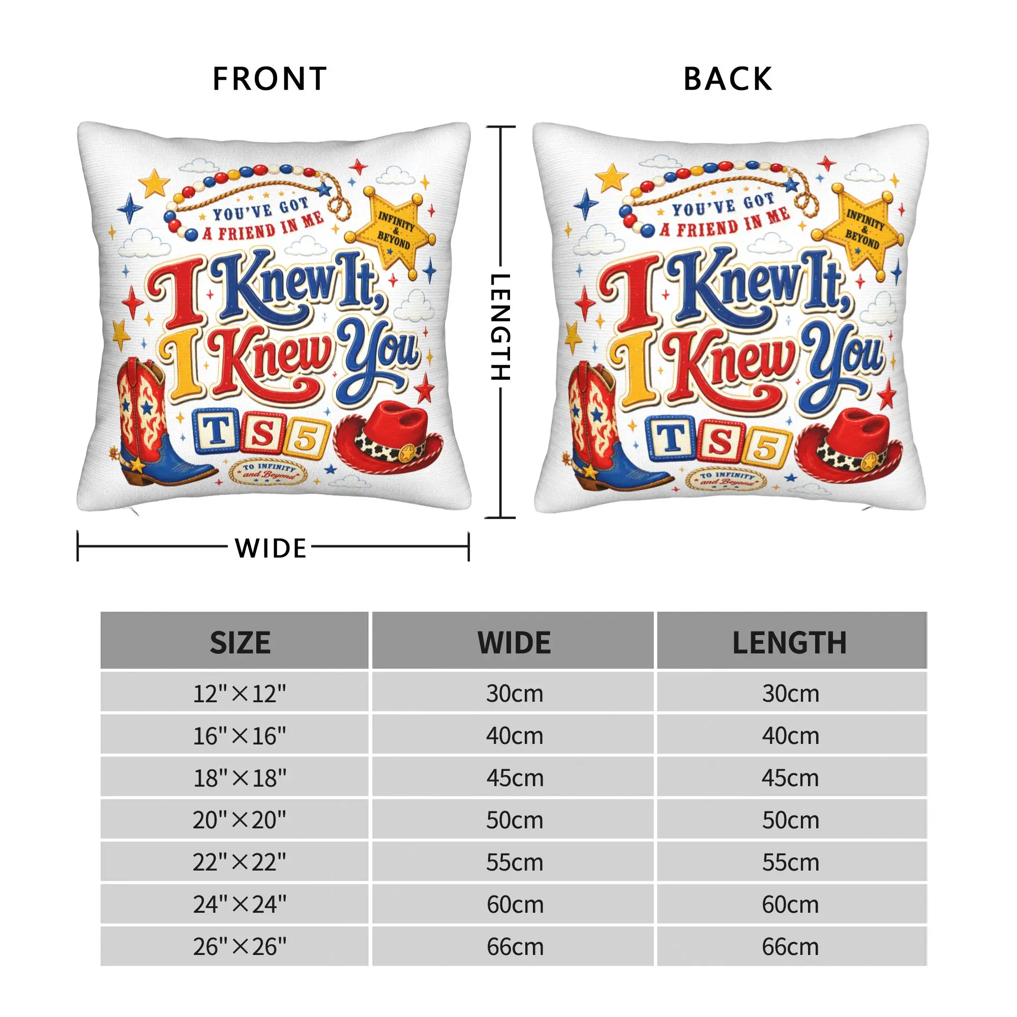 I Knew It I Knew You Square Pillow Case TS5 Cushion Covers Awesome Zippered Decorative Pillowcover for Home 45*45cm
