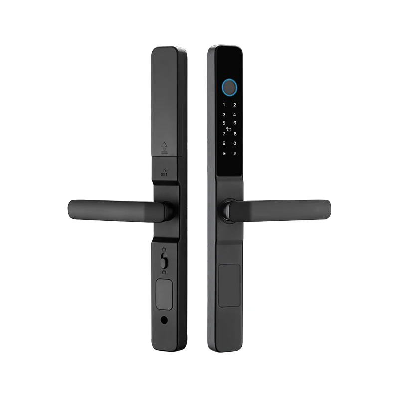 High Quality APP Remote Anti-Theft IP65 Waterproof Ultra-Slim Fingerprint Smart Door Lock for Aluminum Steel Cloud Tuya App