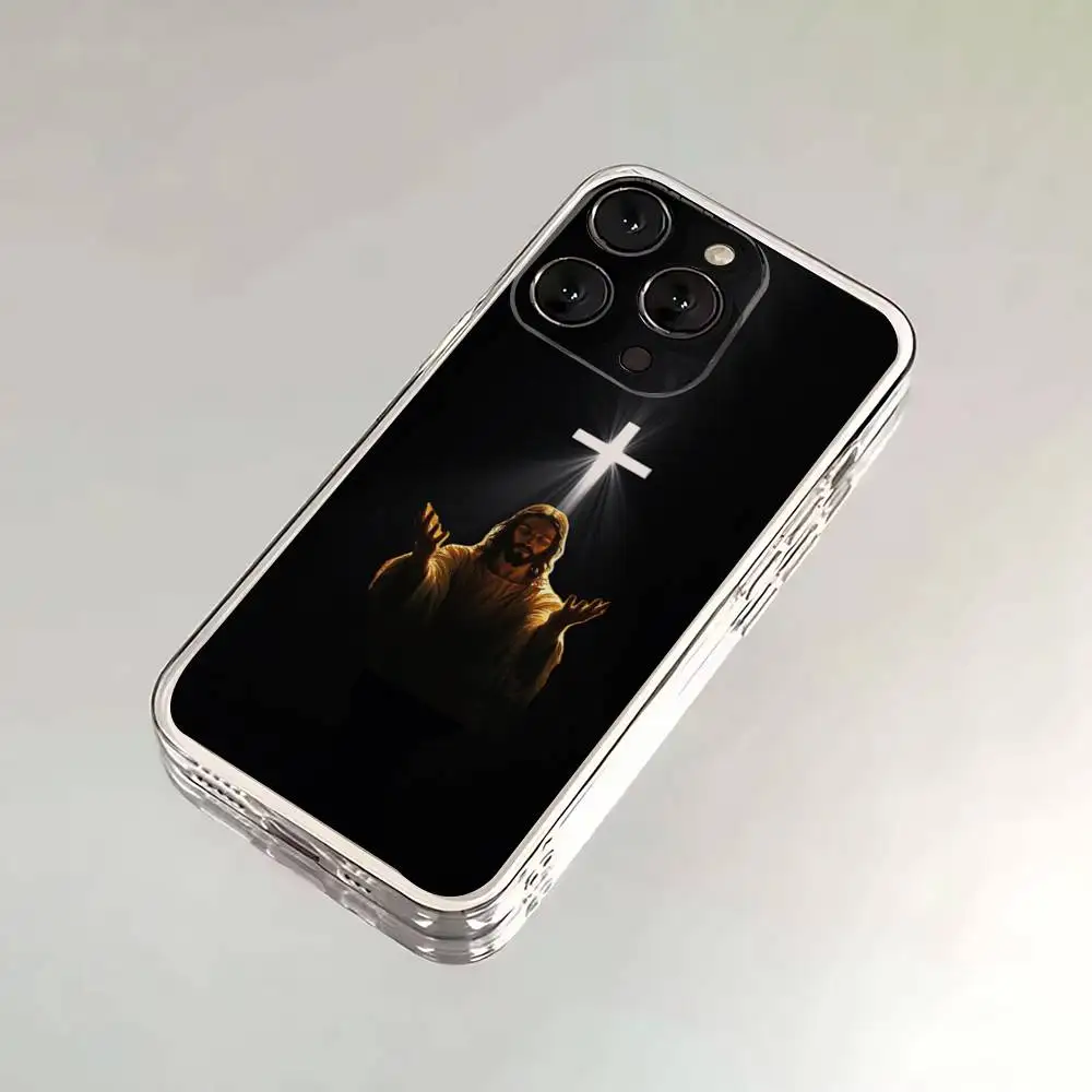 Coque de téléphone fe chrétienne religieuse jésus pour iPhone 16,15,14,13,12,11,17 Pro,Max,Plus,X,XS,XR,SE,Mini couverture souple transparente