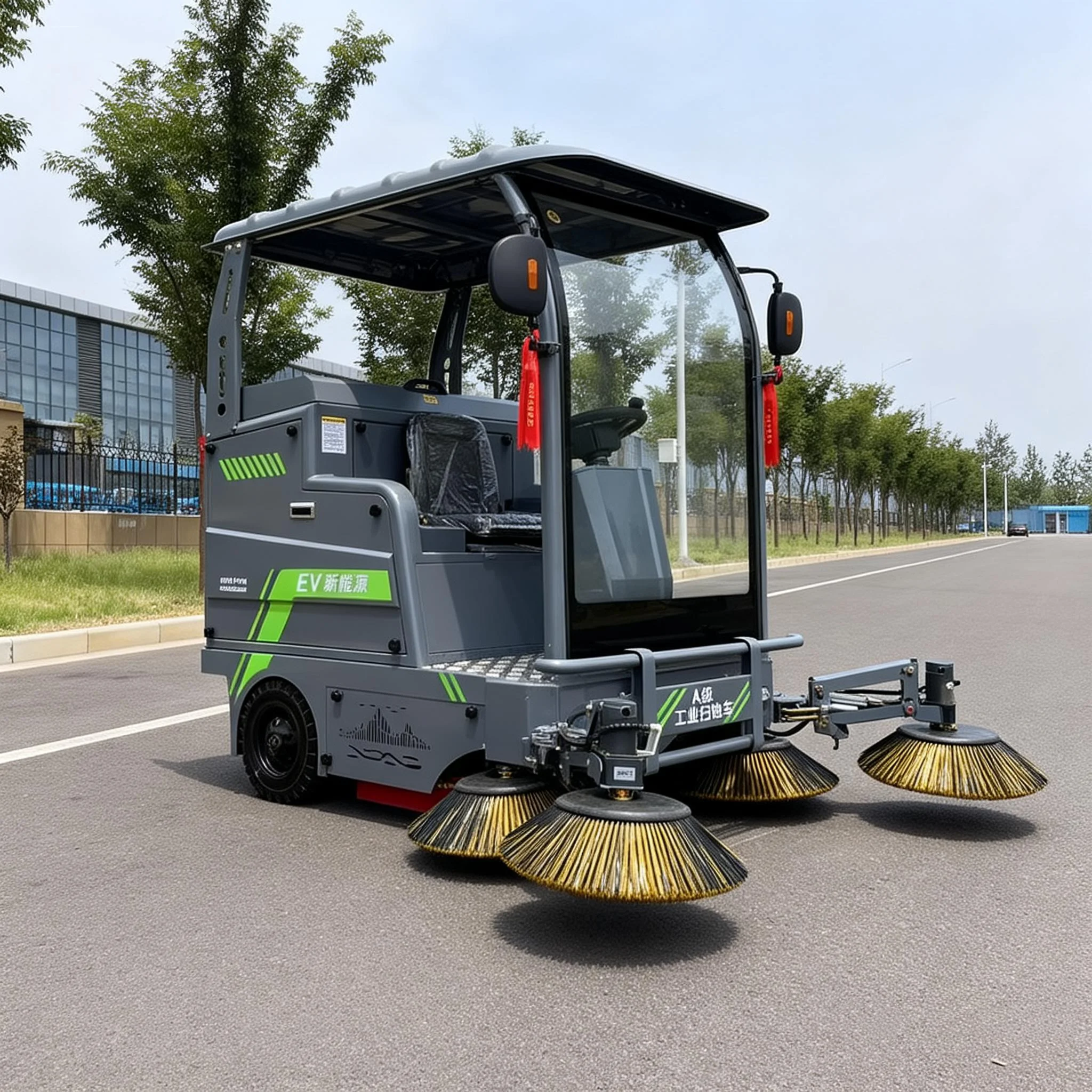 The CE Certified Electric Ride-on Street Sweeper Is Easy To Operate And Suitable For Warehouses And Factories.