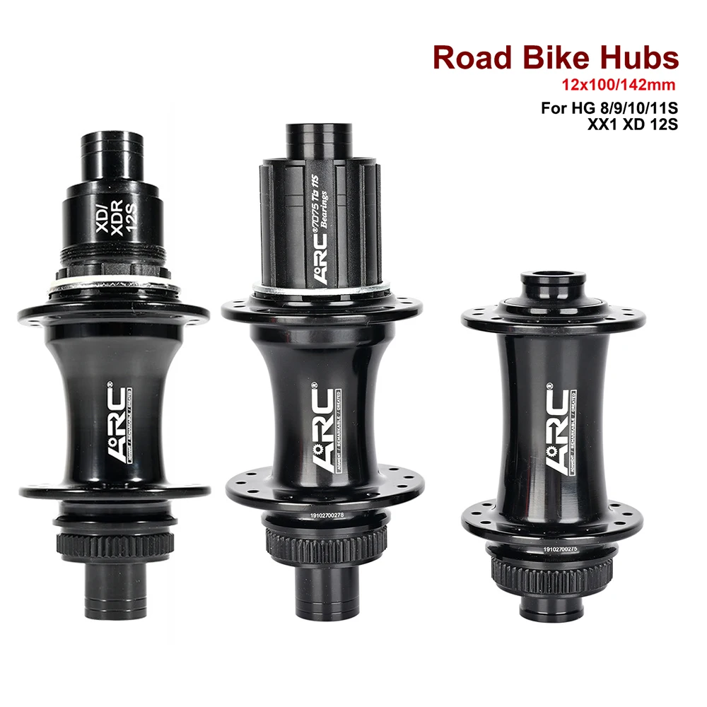 THRU Road Bike Hubs Front Rear 12x100/142mm Central Lock Disc Brake Aluminum Alloy Racing Bicycle Wheel Hub Sets HG/XD