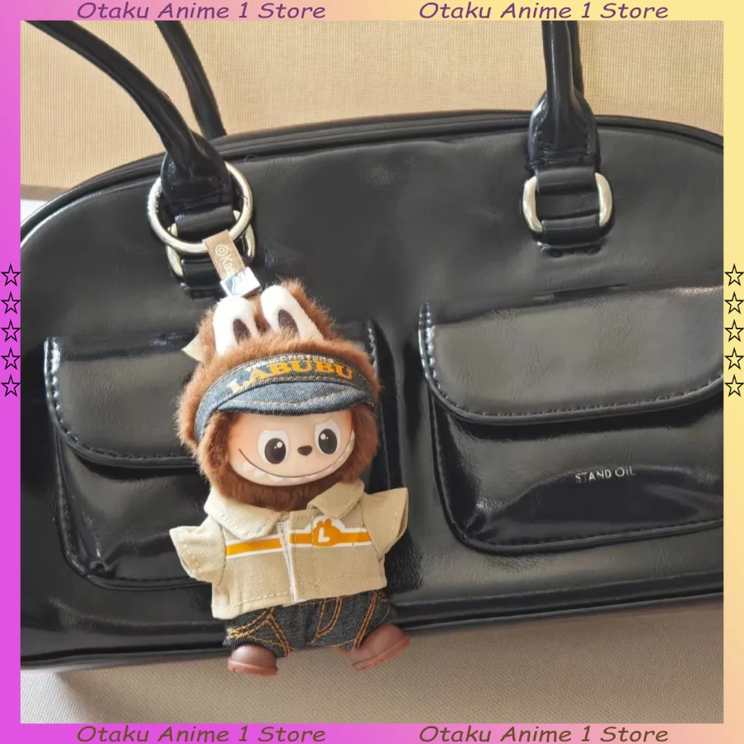 ل Labubu 4.0 الملابس لطيف أحمق مارت أمين الصندوق موحدة 3 قطعة مجموعة صغيرة أفخم دمية الملابس موضة إكسسوارات دمي هدية