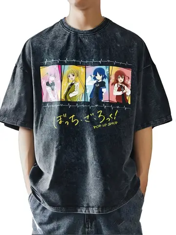 पुरुषों के लिए ओवरसाइज़्ड प्रिंटेड टी-शर्ट, बोच्ची क्लब म्यूजिक बैंड, एनीमे बोच्ची द रॉक कॉटन टॉप, क्रिएटिव क्रू नेक टीज़, वॉश्ड टी-शर्ट 10 best sales एनीमे पोलो - №2