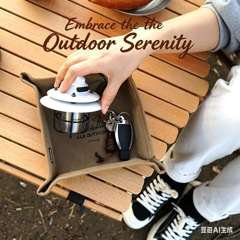 

Camping storage tray, travel storage box, camping portable folding square miscellaneous storage tray, camping storage