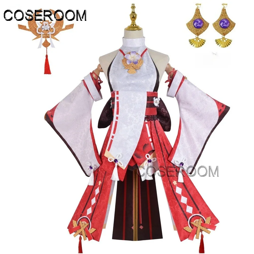 

Game GenshinImpact Yae Miko Cosplay Costume Wig Earning Headwear Ears Shoes for Guuji Yae Comic Con