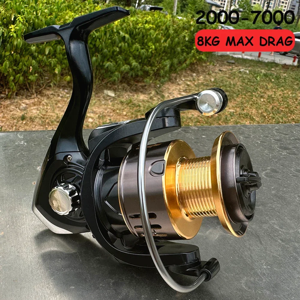 Ultralight Spinning Fishing Reels OSM 2000 3000 4000 5000 6000 7000 Metal Spool Lure Sea Fishing Reel 8kg Max Drag Trout Wheel