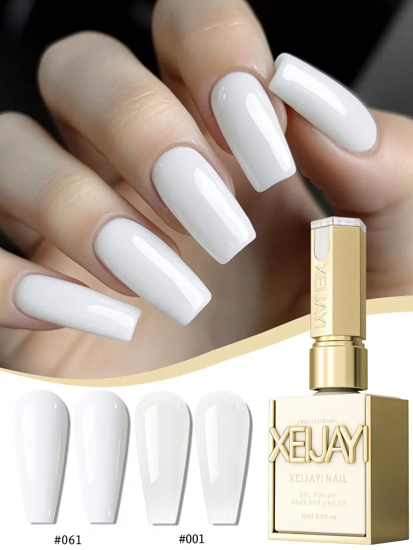 Conjunto de gel para unhas branco, 2 cores, 15ml, semi permanente, imersão, uv, led, salão de beleza, faça você mesmo, gel para primavera e verão