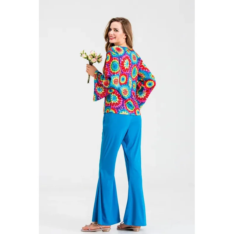 Sky06 ヒッピー ハロウィン '80 年代 ファッション コスチューム 男性と女性用 コスチューム 仮装パーティー用 コスチューム 女性と男性用 Stage66liU&