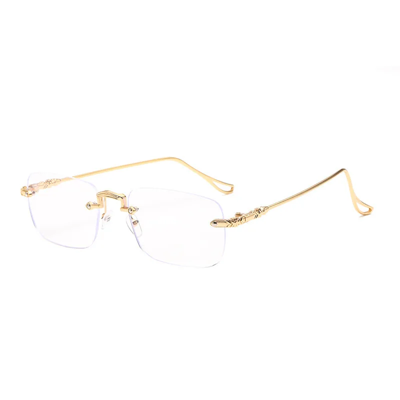 Ultra Light Frameless Photochromic Reading Glasses Blue Light Blocking Eye Protection Presbyopia Glasses Optical Spectacle Glass